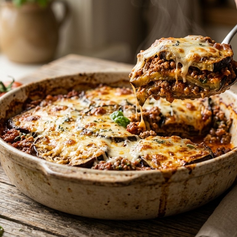 Aubergine-lasagne (low-carb) recept