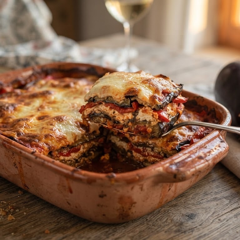 Aubergine-paprikaschotel in de oven recept