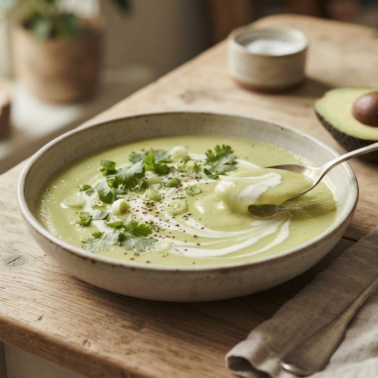 Avocadosoep met creme fraiche recept