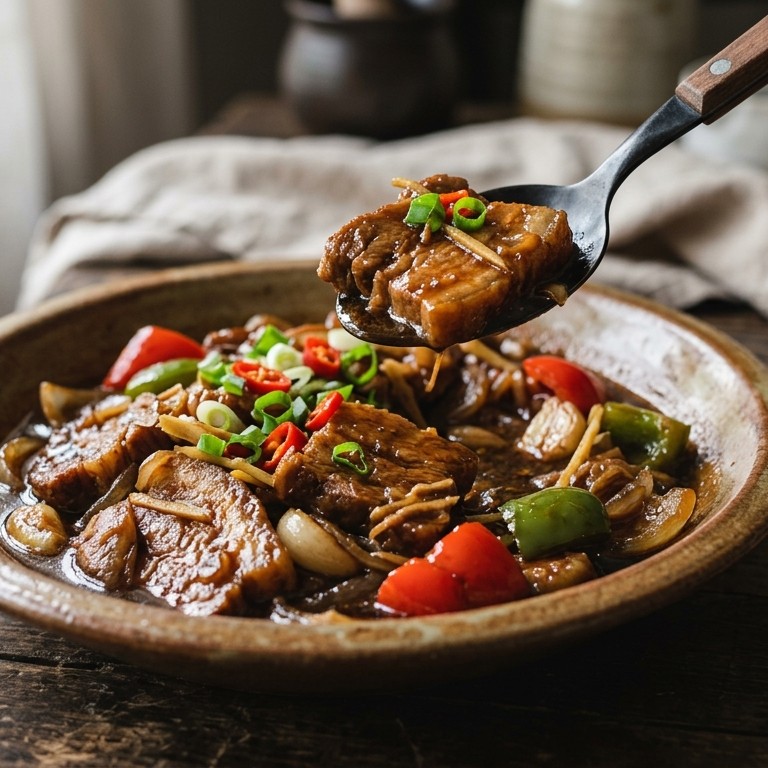 Babi cau pudak (gekruid varkensvlees) recept