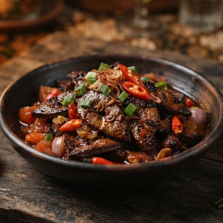 Babi hati pedis (hete varkenslever) recept