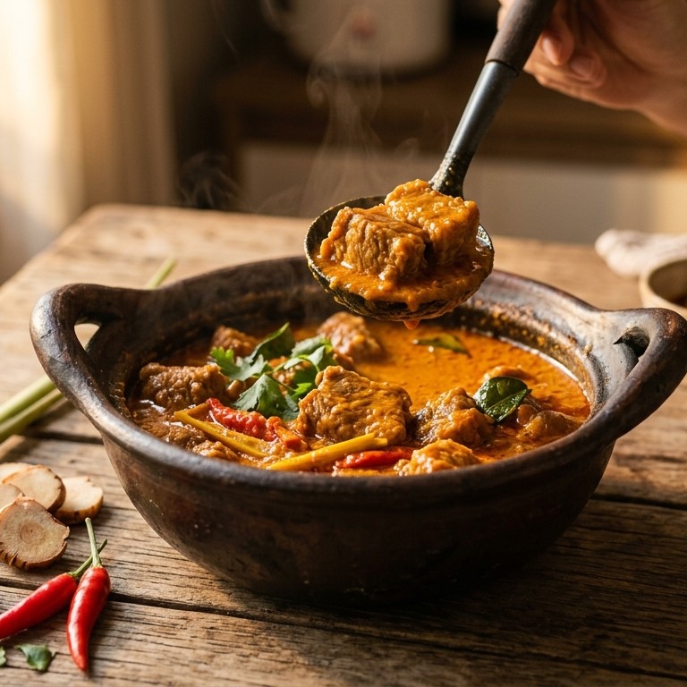 Babi marah (varkensvlees in een pittige kokosmelksaus.) recept