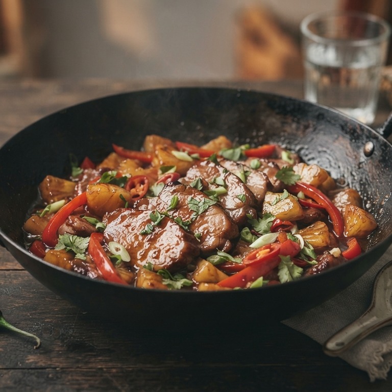 Babi Nanas (Hamlappen met ananas en paprika) recept