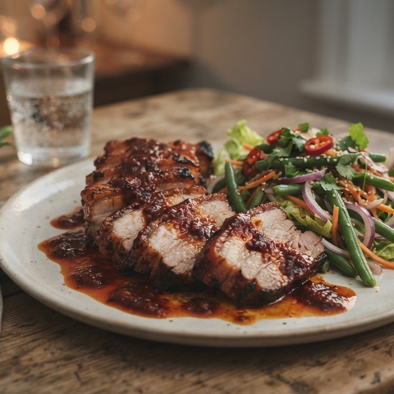 Babi pangang met atjar-sperziebonensalade recept