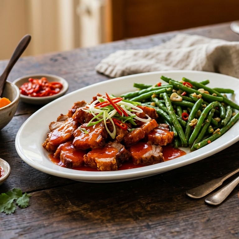 Babi pangang met sperziebonen recept