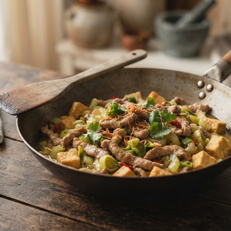 Babi sajoeran (licht zoet gekruid varkensvlees) recept