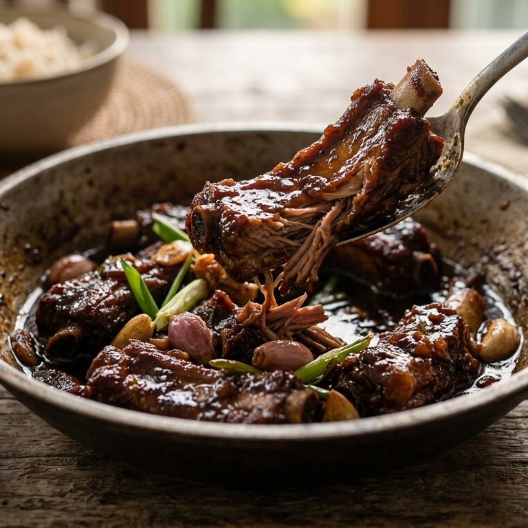 Babi tulang cin (gestoofde gekruide varkensribbetjes) recept