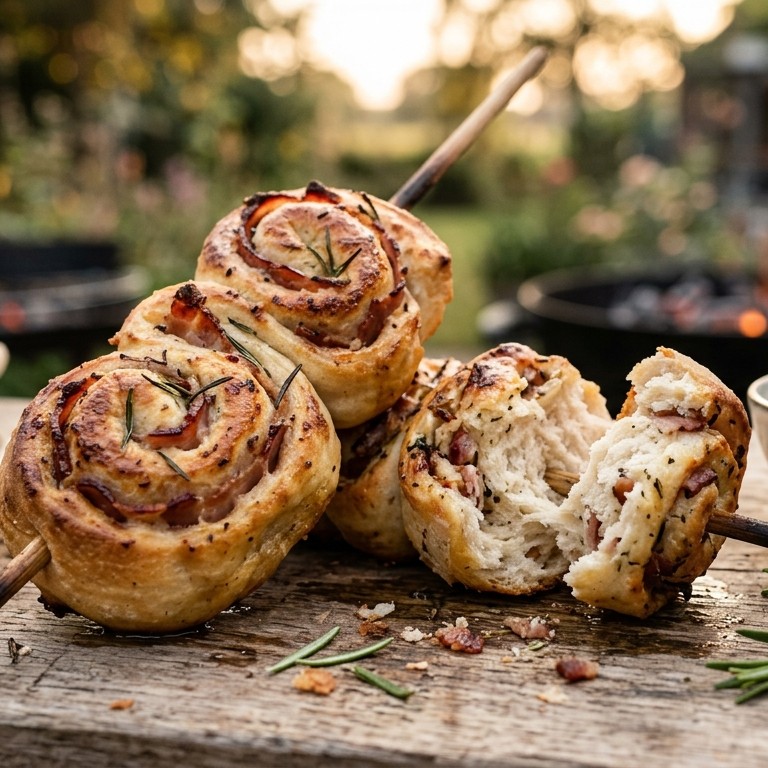Baconbroodjes aan een spies recept
