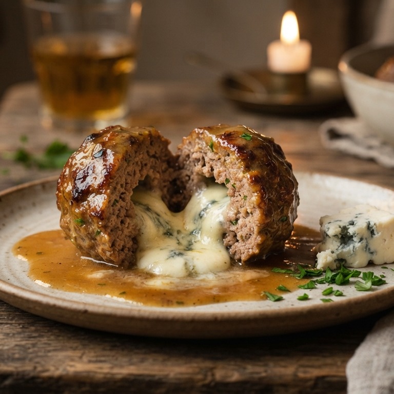 Bal gehakt gevuld met gorgonzola recept