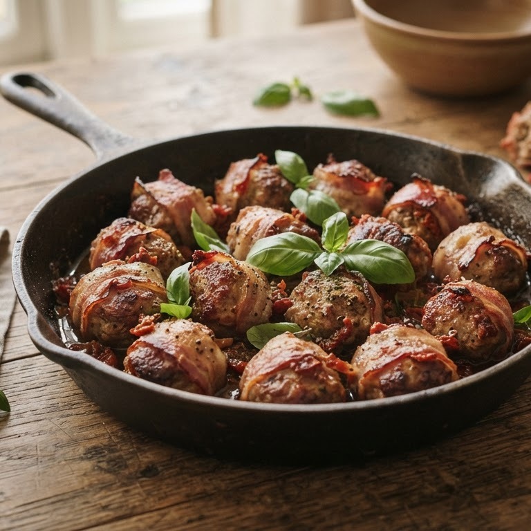 Balgehakt met zongedroogde tomaten en spek recept