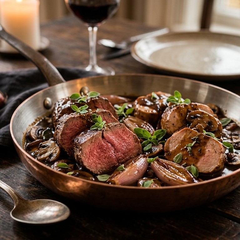 Balsamicofilet met champignons recept