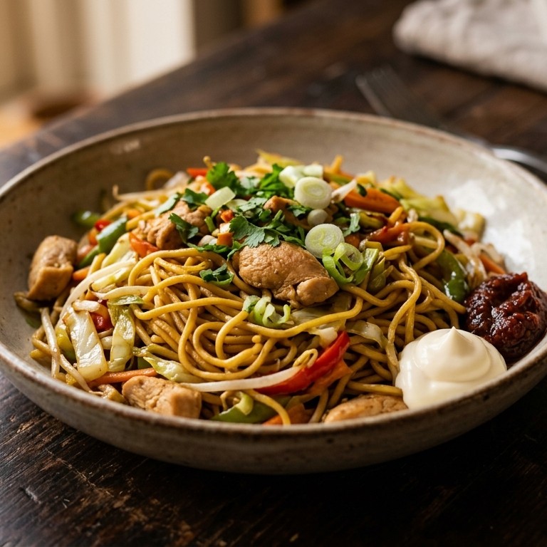 Bami met kip en mayonaise recept