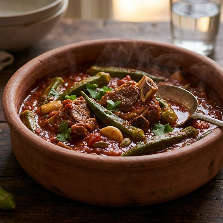 Bamya stoofschotel  met okra recept