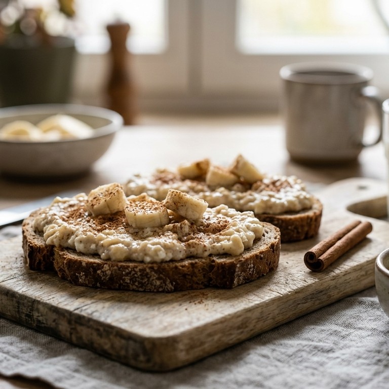 Banaan-Hüttenkäsebroodbeleg recept
