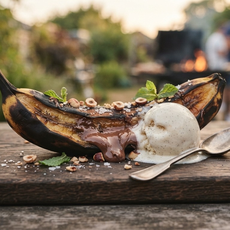 Banaan op de barbecue recept
