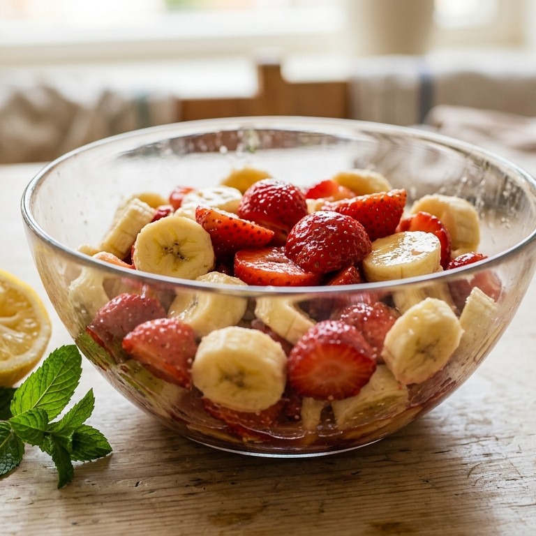 Bananen-aardbei salade recept