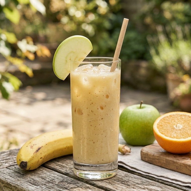 Bananen-appel smoothie met sinaasappelsap recept