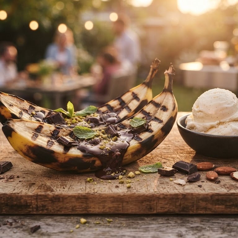 Bananen op de barbecue recept