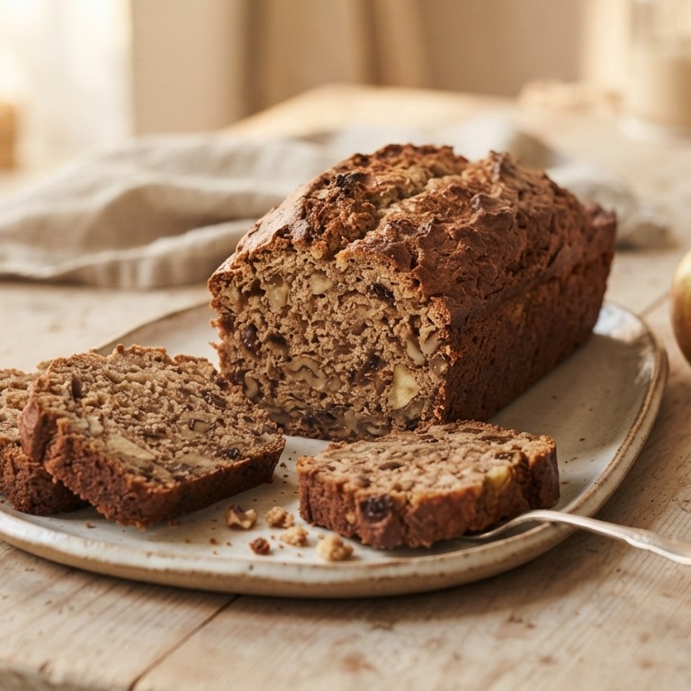 Bananenbrood met appel, rozijnen en walnoten recept