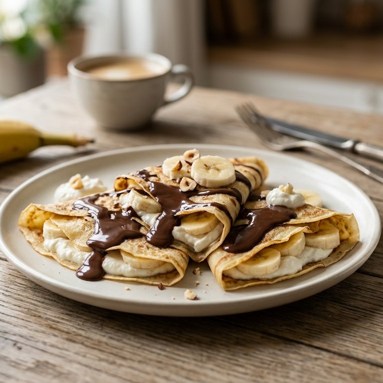 Bananencrèpes met chocoladesaus recept