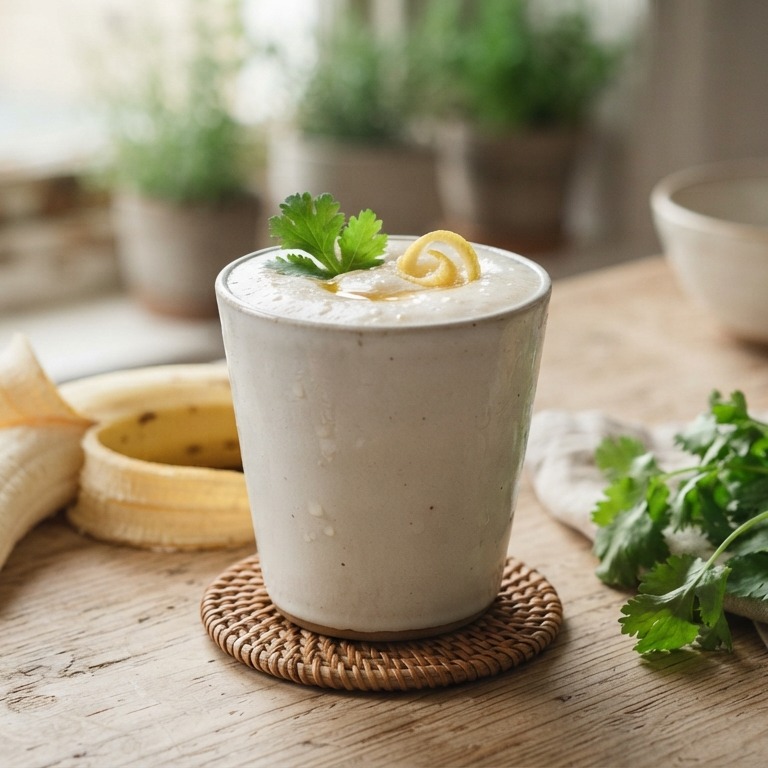 Bananenshake met citroen en koriander recept