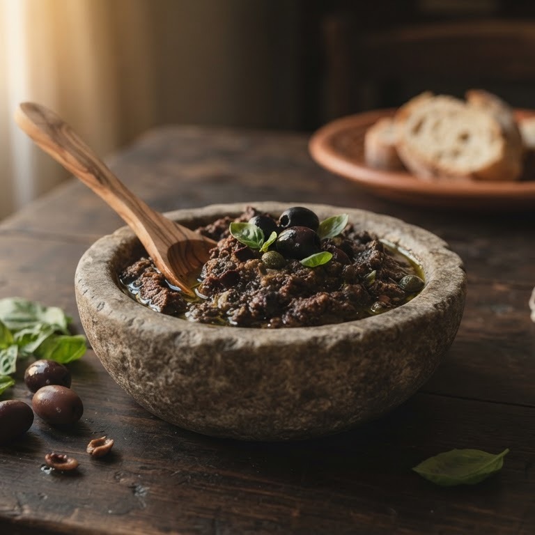 Basilicum tapenade recept