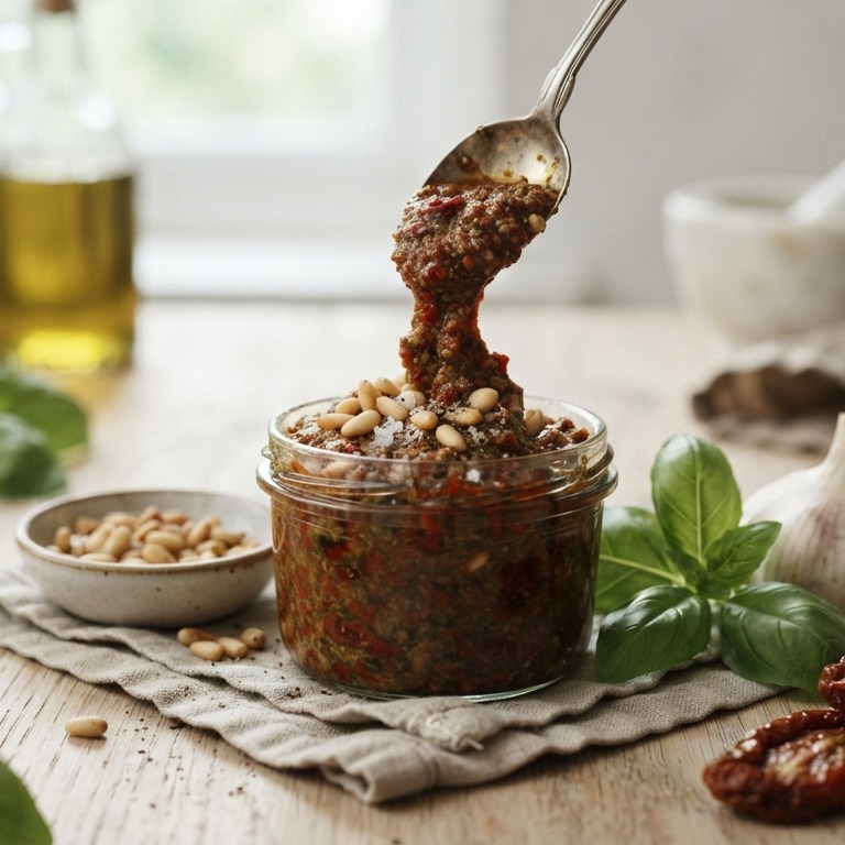 Basilicum/Tomatenpesto recept