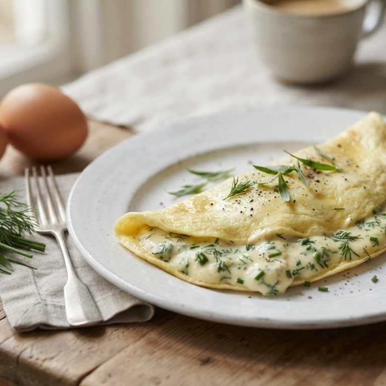 Basis omelet met zomerkruiden recept
