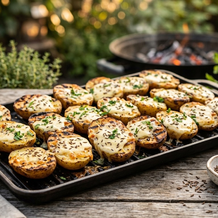 BBQ Aardappel met kaas en karwijzaad recept