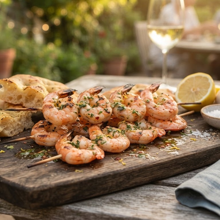 BBQ Gambaspies met knoflook en brood recept