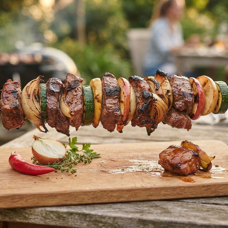 BBQ Groot vleesspies aan het spit recept