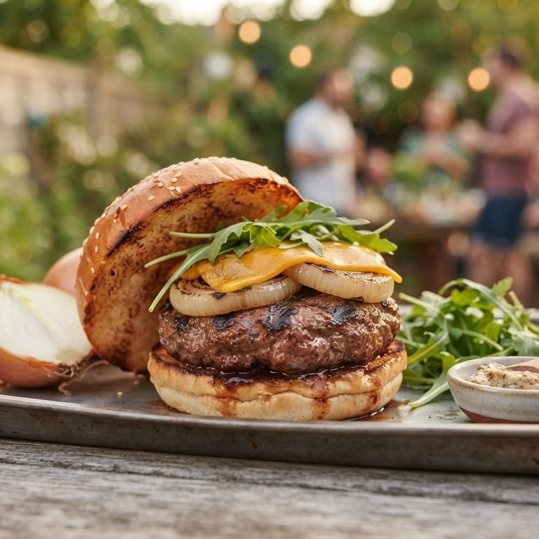 BBQ hamburger recept