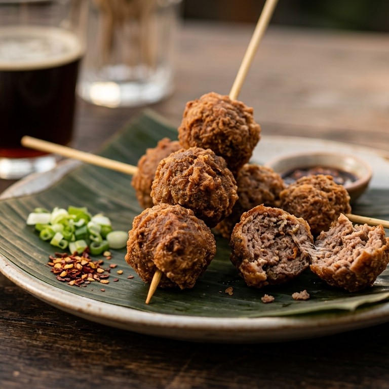 Bebaris Tiga (Gekruide en gefrituurde gehaktballetjes) recept