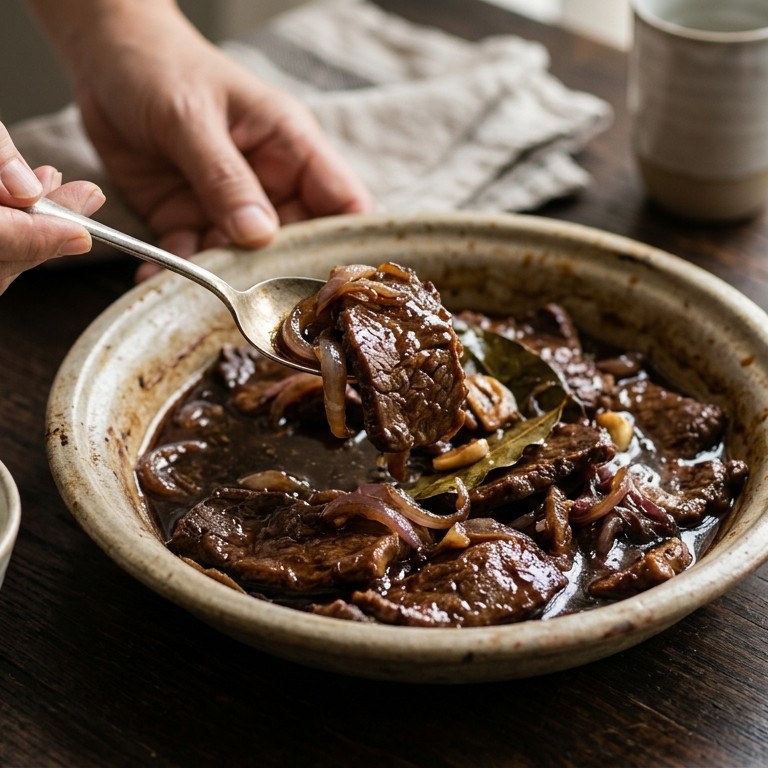 Belantjang (licht gekruid gestoofd rundvlees) recept