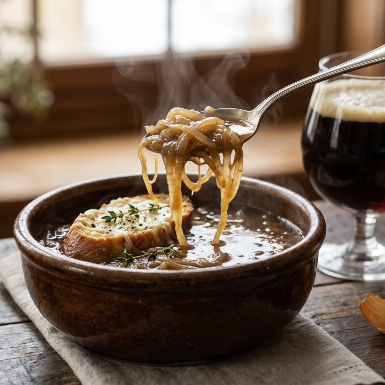 Belgische uiensoep met bier recept