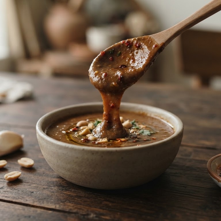 Bewerkte kant en klare satesaus recept