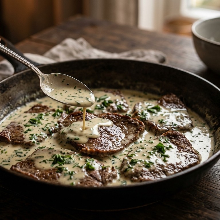 Bieflapjes met roomsaus recept