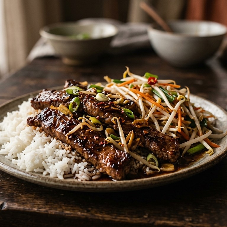 Biefstuk ketjapsaus met rijst recept