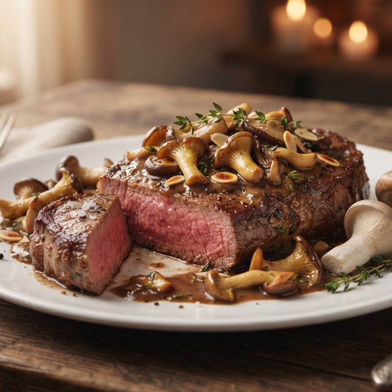 Biefstuk met paddestoelen recept