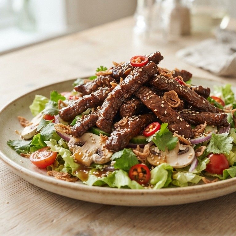 Biefstuk op salade recept