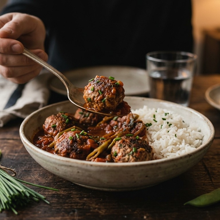 Bieslook-gehaktballetjes in tomatensaus recept