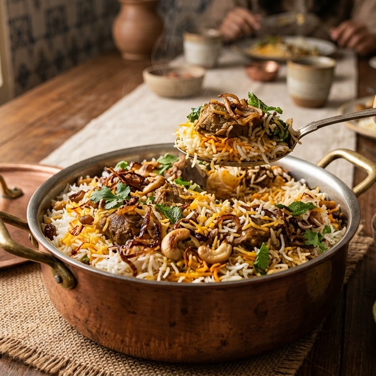 Biryani (hartige rijst met vlees) recept