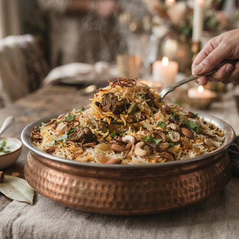 Biryani (rijst met heet gekruid vlees) recept