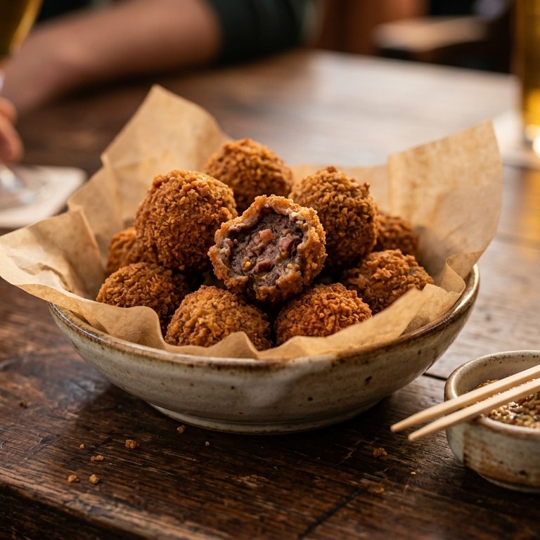 Bitterbal met een vulling van brabantse bloedworst recept