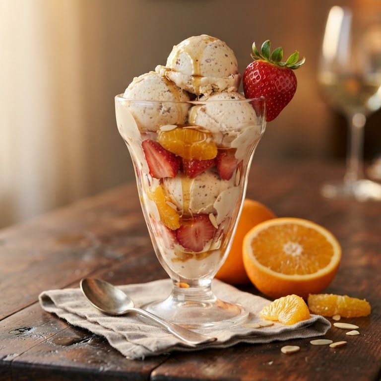 Bitterkoekjesijs met amaretto recept