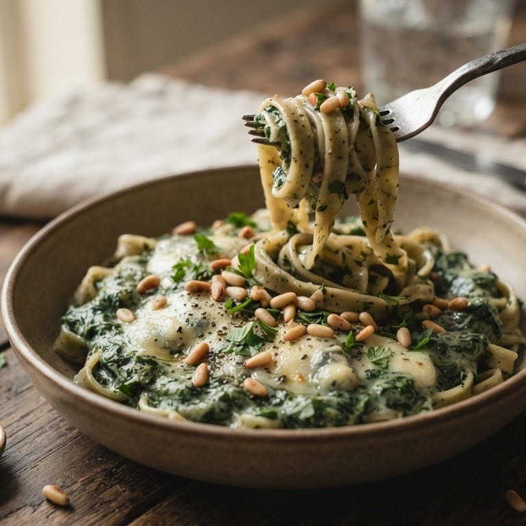 Blauwekaas-spinazie pasta recept