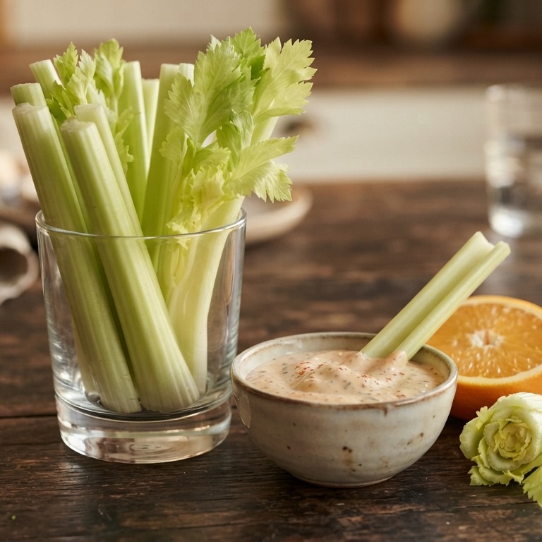 Bleekselderij met dipsaus recept