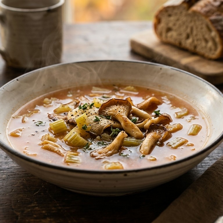 Bleekselderijsoep (met paddenstoelen) recept