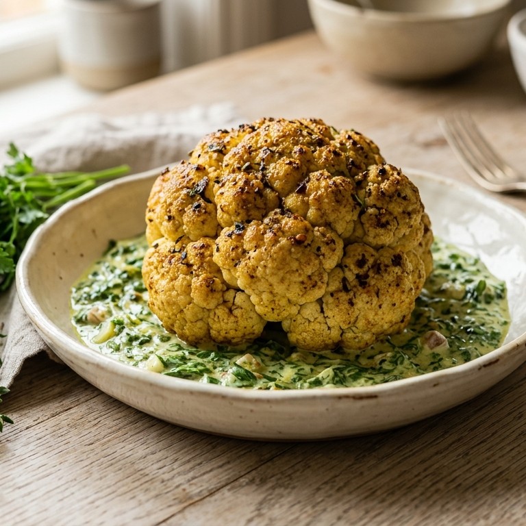 Bloemkool in groen bedje recept