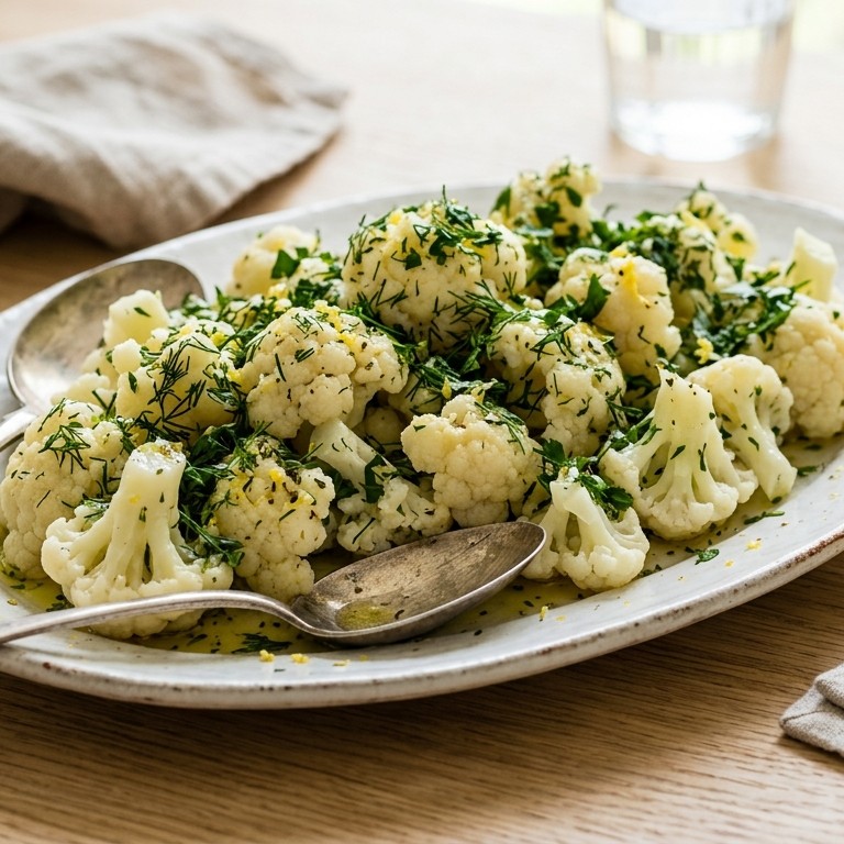 Bloemkool met verse dille en peterselie recept